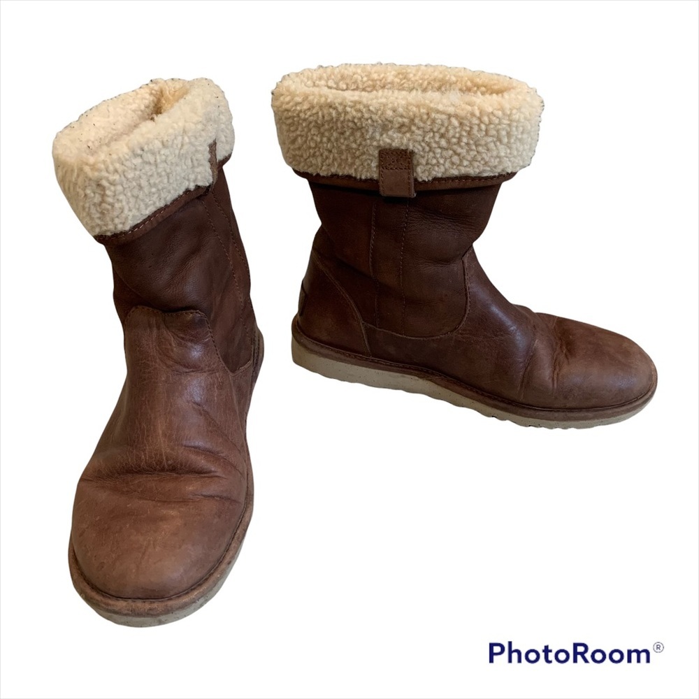 UGG Mid Calf Leather Boots